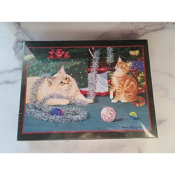 1000 Piece Puzzle Kitten Christmas 2014  29"W x 20"H New Sealed In Box - Picture 1 of 10